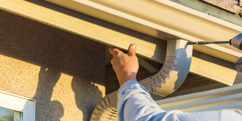 Custom seamless gutter installation on a residential home